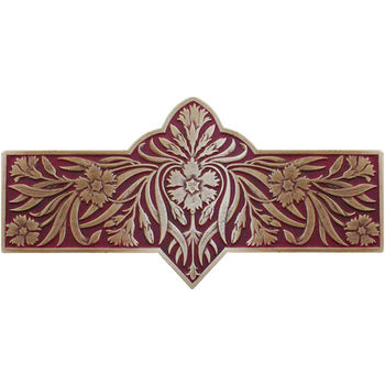 Notting Hill English Garden Collection 4-3/8'' Wide Dianthus Cabinet Pull in Enameled Antique Brass/Cayenne (Red), 4-3/8'' W x 7/8'' D x 2-1/4'' H