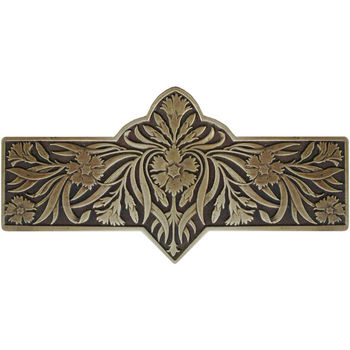 Notting Hill English Garden Collection 4-3/8'' Wide Dianthus Cabinet Pull in Antique Brass, 4-3/8'' W x 7/8'' D x 2-1/4'' H