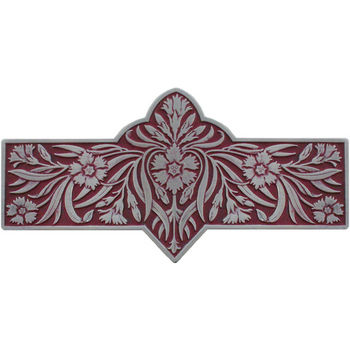 Notting Hill English Garden Collection 4-3/8'' Wide Dianthus Cabinet Pull in Enameled Antique Pewter/Cayenne (Red), 4-3/8'' W x 7/8'' D x 2-1/4'' H