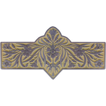 Notting Hill English Garden Collection 4-3/8'' Wide Dianthus Cabinet Pull in Enameled Antique Pewter/Saffron (Yellow), 4-3/8'' W x 7/8'' D x 2-1/4'' H