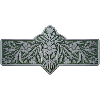 Notting Hill English Garden Collection 4-3/8'' Wide Dianthus Cabinet Pull in Enameled Antique Pewter/Sage (Green), 4-3/8'' W x 7/8'' D x 2-1/4'' H