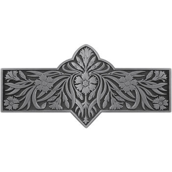 Notting Hill English Garden Collection 4-3/8'' Wide Dianthus Cabinet Pull in Enameled Antique Pewter, 4-3/8'' W x 7/8'' D x 2-1/4'' H