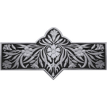 Notting Hill English Garden Collection 4-3/8'' Wide Dianthus Cabinet Pull in Enameled Brilliant Pewter, 4-3/8'' W x 7/8'' D x 2-1/4'' H