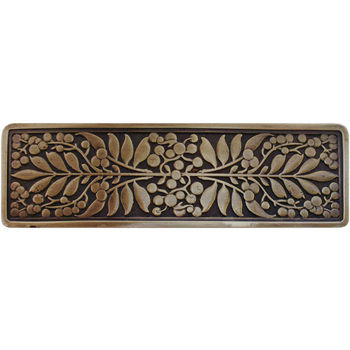 Notting Hill English Garden Collection 4-3/8'' Wide Mountain Ash Cabinet Pull in Antique Brass, 4-3/8'' W x 7/8'' D x 1-3/8'' H