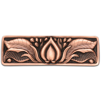 Notting Hill Nouveau Collection 4-1/8'' Wide Hope Blossom Cabinet Pull in Antique Copper, 4-1/8'' W x 7/8'' D x 1-3/8'' H