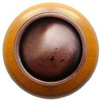 Notting Hill Classic Collection 1-1/2'' Diameter Plain Dome Maple Wood Round Knob in Antique Copper, 1-1/2'' Diameter x 1-1/8'' D