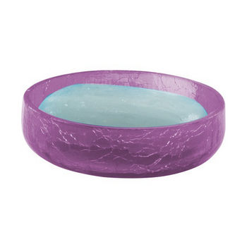 Nameeks Round Crackled Glass Soap Dish