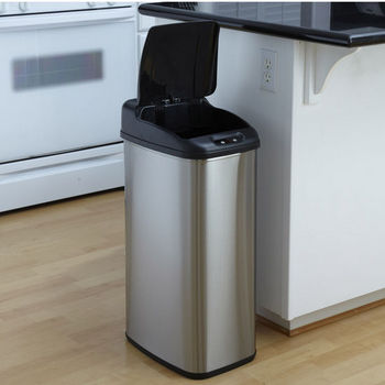 13.2-Gallon Stainless Steel Infrared Trash Can