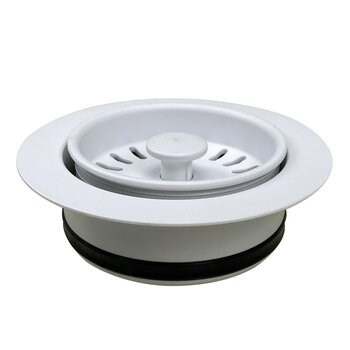 Nantucket Sinks 3.5DF Series Kitchen Disposal Flange Drain for Granite Composite Sinks, White