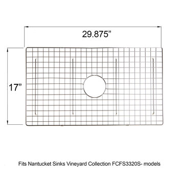 Nantucket Sinks VC33S Grid Dimensions