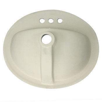 Nantucket Sinks Great Point Collection 20-1/4" Self Rimming Drop-In Oval Ceramic Vanity Bathroom Sink in White with Overflow, 20-1/4" Diameter x 17-1/4" D, 8-1/4" Bowl Depth