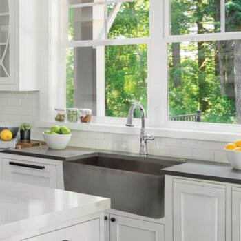 Nantucket Sinks Vineyard Collection 30" Farmhouse Fireclay Sink with Concrete Finish, 29-3/4" W x 19-3/4" D x 10" H