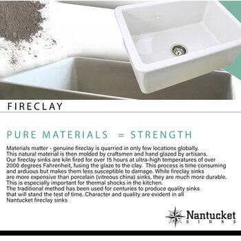 Nantucket Sinks Fireclay Pure Materials