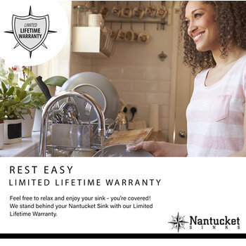 Nantucket Sinks Pro Series 33" Rectangular Single Bowl Undermount 16-Gauge Stainless Steel Kitchen Sink with 9" Apron Front, Brushed Satin Stainless Steel