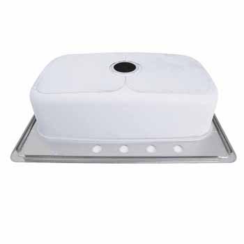 Nantucket Sinks Madaket Collection Large Rectangle Single Bowl Stainless Steel Drop In Kitchen Sink, 33''W x 22''D x 8''H