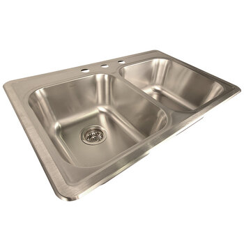 Nantucket Sinks Madaket Collection Double Bowl Sink Angle View