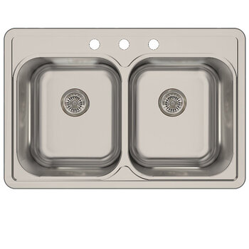 Nantucket Sinks Madaket Collection Double Bowl Sink Overhead Top View