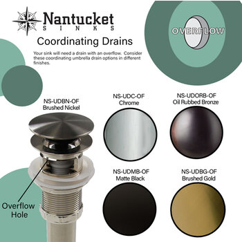 Nantucket Sinks Coordinating Drains Info