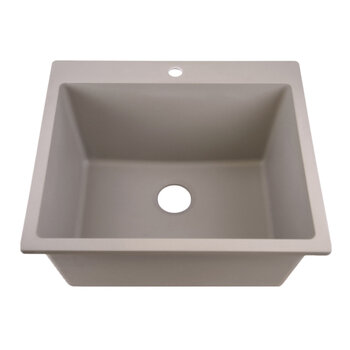 Nantucket Sinks Rockport Collection 25'' W Single Bowl Dual-Mount Granite Composite Laundry Sink in Truffle, 25'' W x 21-3/4'' D x 12'' H, Truffle Product View