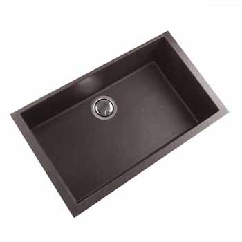 Nantucket Sinks Plymouth Collection Large Single Bowl Undermount Granite Composite Brown Sink, 30"W x 17-3/4"D x 8-1/4"H