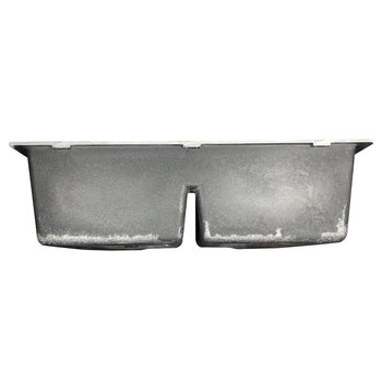 Nantucket Sinks Low Divide 50/50 Double Bowl Undermount Granite Composite Kitchen Sink, Titanium Grey, 33" W x 18-1/2" D x 9-7/8" H