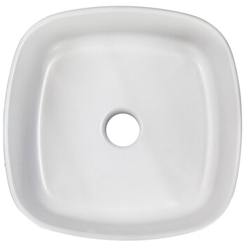 Nantucket Sinks Regatta Collection 15'' W Oseo Italian Fireclay Square Bathroom Vanity Vessel Sink in Matte White, 15-3/4'' W x 15-3/4'' D x 5'' H, Oseo Product View