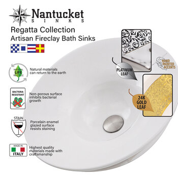 Nantucket Sinks Regatta Collection Fireclay Features