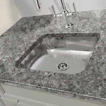 Nantucket Sinks Brightwork Home Collection Single Bowl Hammered Stainless Steel Rectangle Bar Sink, 17-1/2"W x 14-5/8"D x 5-3/4"H