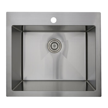 Nantucket Sinks Pro Series Collection 25" W Rectangle Topmount Small Radius Corners 16-Gauge Stainless Steel Laundry Sink
