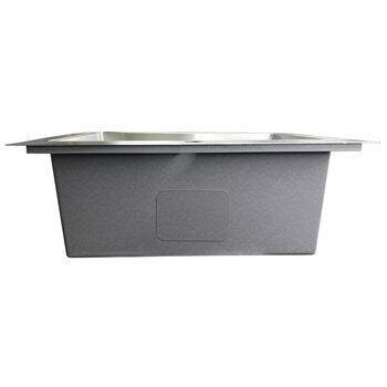 Nantucket Sinks Pro Series 25'' W Small Radius Rectangle Top Mount Single Hole 16-Gauge Stainless Steel Drop-In Kitchen Sink with Bottom Grid and Drain, Front View