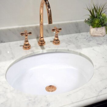 Nantucket Sinks Great Point Collection Oval Undermount Ceramic Sink in White, 19" W x 16-3/4" D x 6-3/4" H