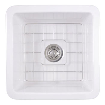 Cape Collection 18"W Dualmount Square Fireclay Kitchen Sink