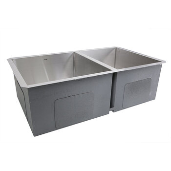 Nantucket Sinks Pro Series Collection 60/40 Double Bowl Sink Bottom View