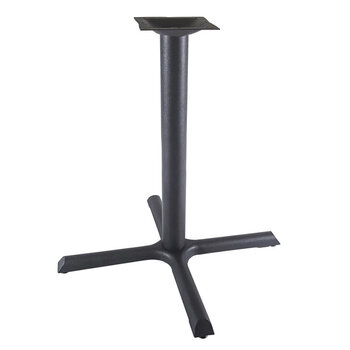Peter Meier 2000 Cast Iron 3'' Diameter Column, 7-3/4'' Squared Top Plate, Counter Height 34-1/4'' H, and X-Style Base Plate, 22'' W X 30'' D, Black Matte