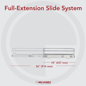 Rev-A-Shelf 5WB1 Series 9'' W x 18'' D Slide System