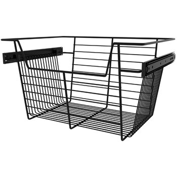 Rev A Shelf 18'' W Closet Basket For Custom Closet Systems in Matte Black for 14'' Deep Closet x 10'' H
