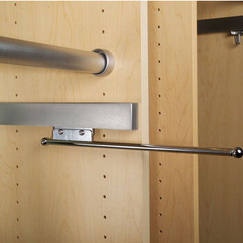14'' D Deluxe Sliding Valet Rod in Satin Chrome for Custom Closet Systems