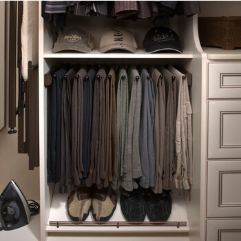 Elite Series 24'' W Steel Pullout Pants Organizer with Soft-Close Slides in Bronze for Custom Closet Systems