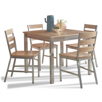 Raheny Home Sheffield 5-Piece Dining Set In Brown, 36'' W x 36'' D x 33'' H
