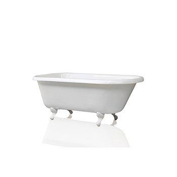 New Antique Inspired 60" White Clawfoot Bathtub Cast Iron Original Porcelain White Feet Tub Package