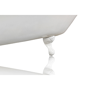 New Antique Inspired 66" White Clawfoot Bathtub Cast Iron Original Porcelain White Feet Tub Package