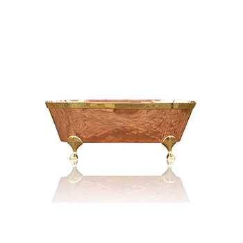 66" Large Antique Inspired Freestanding Natural Copper Double Ended Clawfoot Bathtub