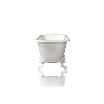 WaterMark Fixtures 67" Squared Double Cast Iron Porcelain Clawfoot Bathtub Package, Edwardian Style, White Flat Rimmed Original Finish