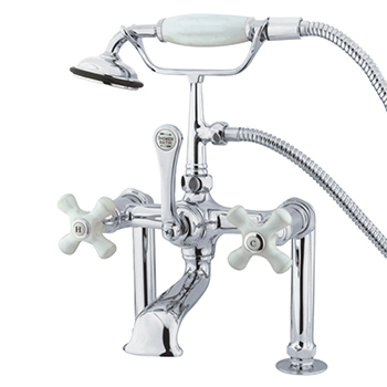 WaterMark Fixtures 72" Cast Iron Double Slipper Clawfoot Bathtub Package, Chrome Clawfoot