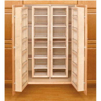 KITCHEN CABINET Cupboard Pantry Storage Organizer Wood Tall Shelves Brown 