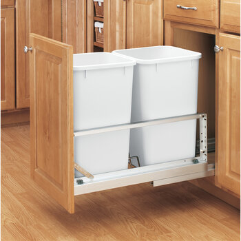 Pull Out Trash Garbage Can Waste Container Kitchen Cabinet Organizer 35 Quart 