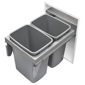 Top Mount Double Trash Pullout with 35 Quart (8.75 Gallon) or 50 