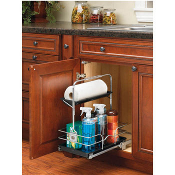 Chrome Under Sink Caddy with 2 Shelves by Rev-A-Shelf