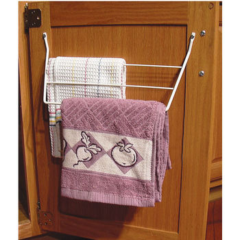 Kitchen Cabinet Door Mount Towel Holders Chrome Or White Wire By Rev A Shelf Kitchensource Com