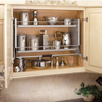 cabinet pull down shelving system